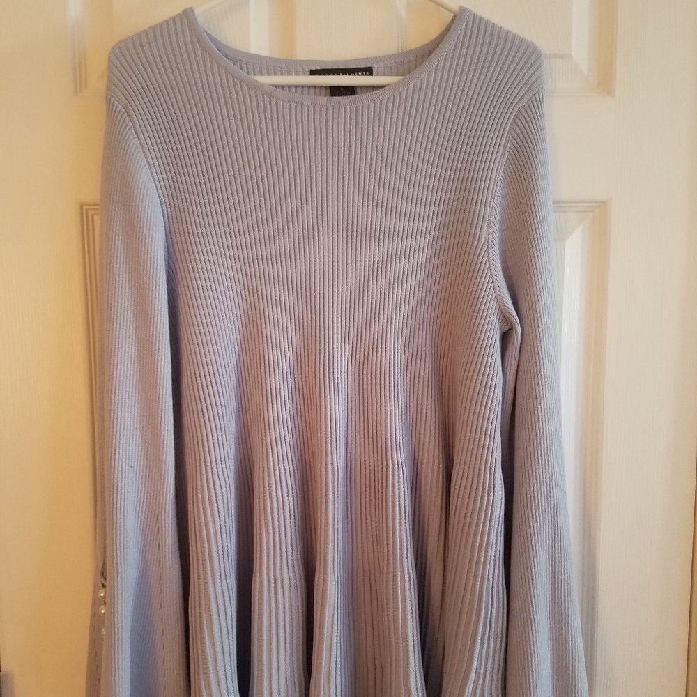 Light Blue Sweater w/ Pearl Detail